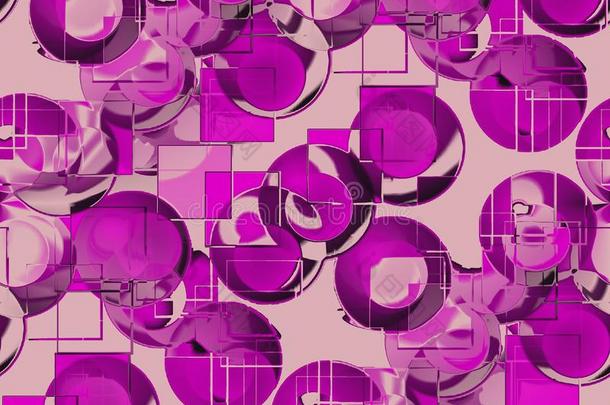 抽象无缝背景在<strong>浅</strong>紫色粉红色圆圈