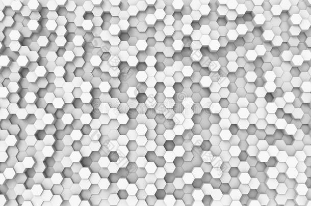抽象白色六角形细胞壁