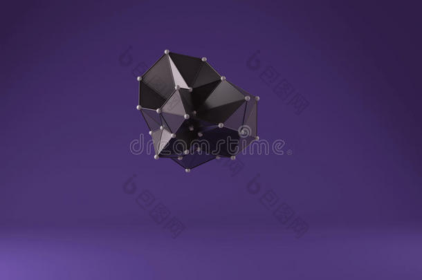 深灰色多边形设计在紫色背景上