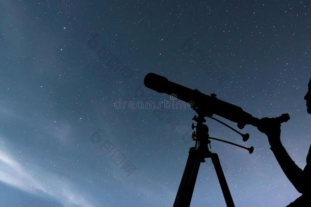 天文学家天文学美丽的美女天空的