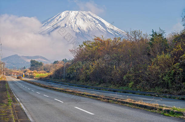 秋天美丽的落下富士富士山