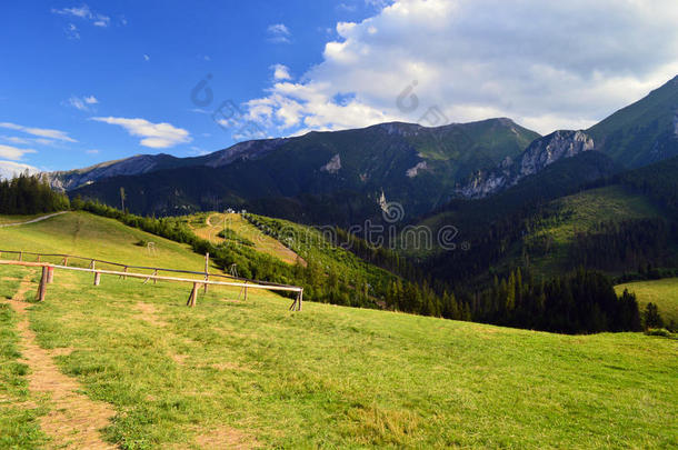 喀尔巴阡山脉五颜六色的乡村景色