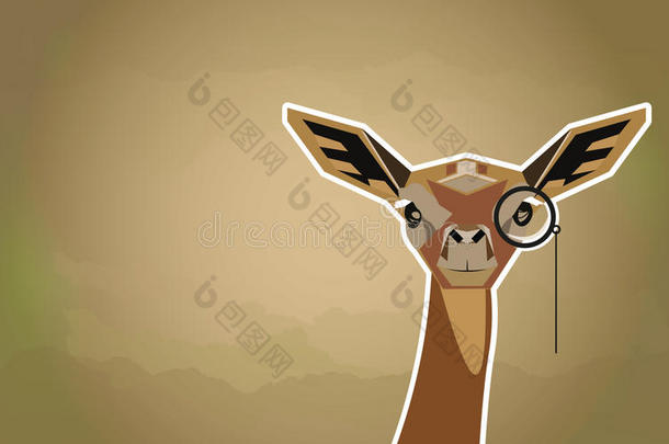 有趣的非洲动物羚羊羚羊，卡通风格。