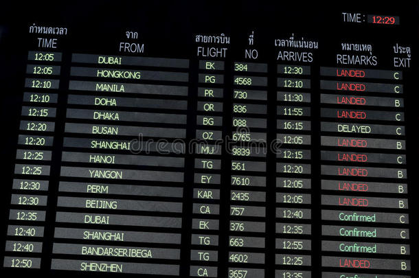航空公司航班机场到达曼谷