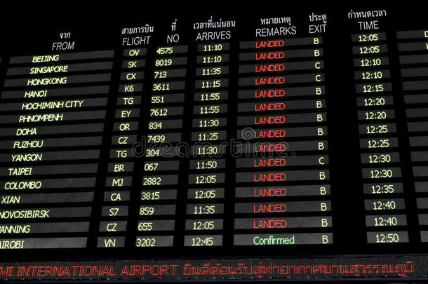 航空公司航班<strong>机场</strong>到达曼谷