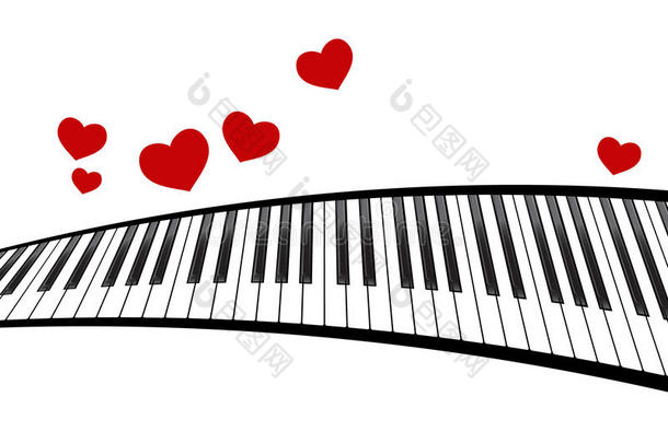 心形钢琴模板