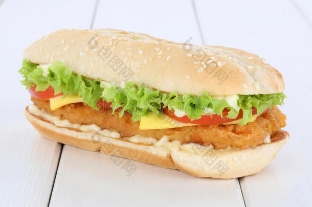 鸡肉汉堡鸡肉汉堡汉堡包西红柿生菜奶酪w