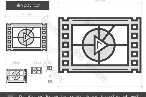电影播放线图标。