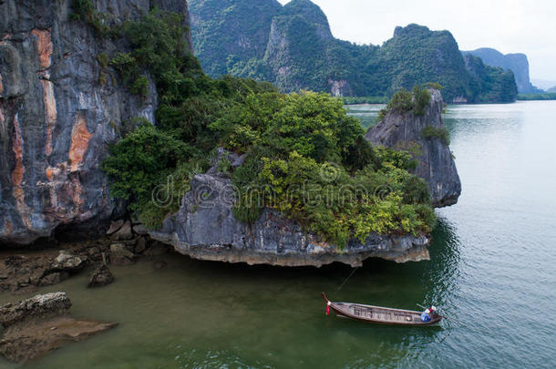 鸟瞰PhangNGA湾海洋国家公园保护和生态意义的湿地造林