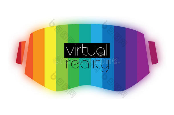 三维VR标志和眼镜