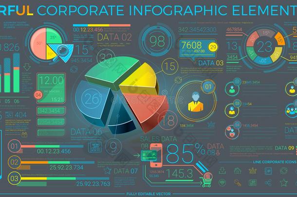 丰富<strong>多彩</strong>的<strong>公司</strong>信息图表元素