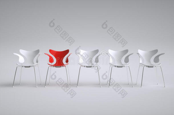 为会议安排的椅子-三维渲染