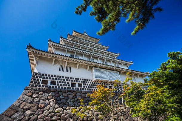 九州长崎县岛原城堡特写。
