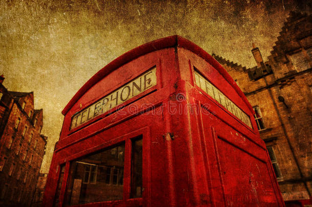 古董<strong>英国电话</strong>亭爱丁堡欧洲