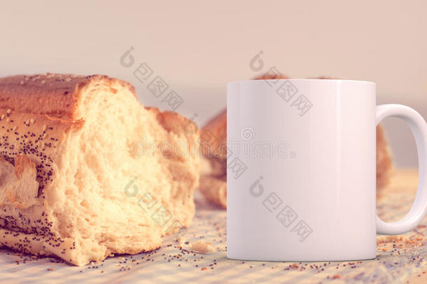 空白的面包咖啡杯子习俗