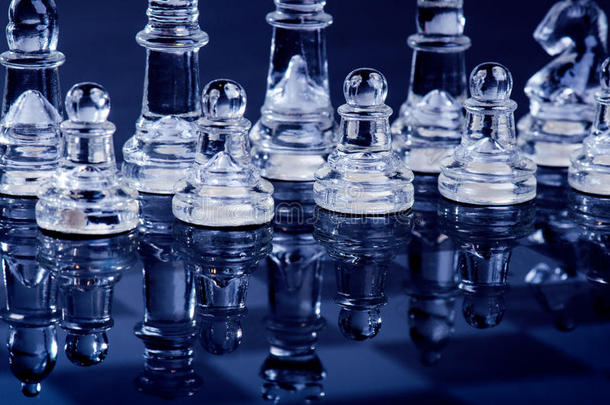 国际象棋商业胜利观。反映棋盘的象棋图形。