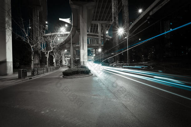 城市道路立交桥高架桥夜景