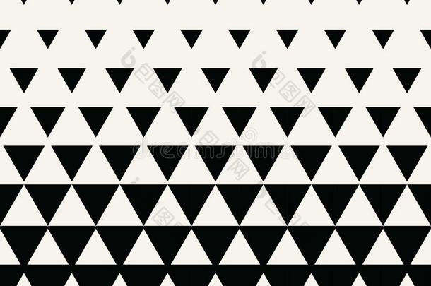 抽象几何黑白图形设计打印三角形半色调图案