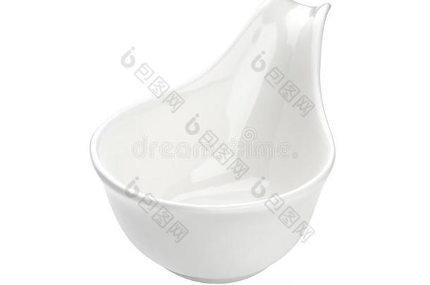 白色背景上分离的空酱碗