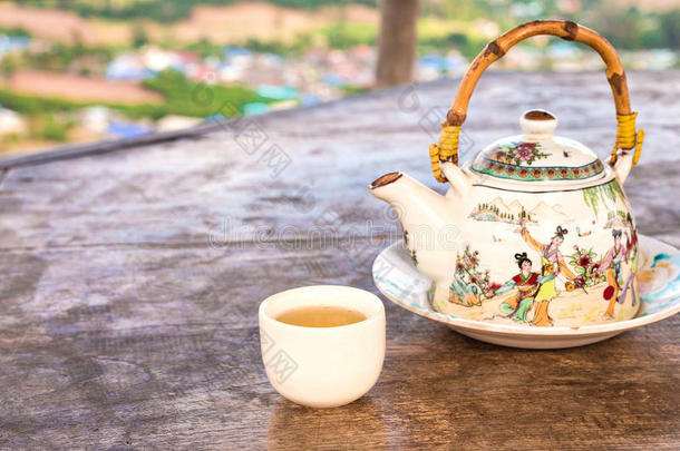 中式绿茶茶杯茶壶