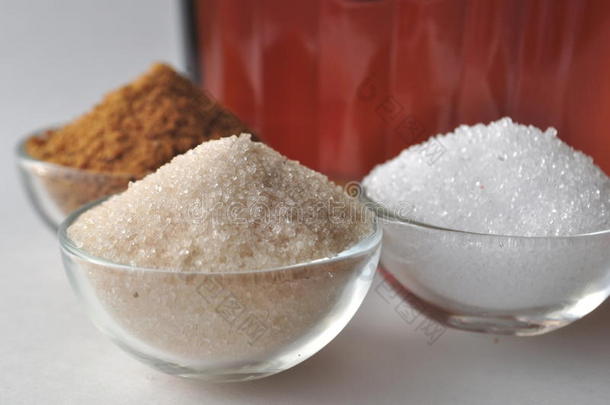 替代甜味剂和糖替代品.椰子芽糖，木糖醇，蔗糖