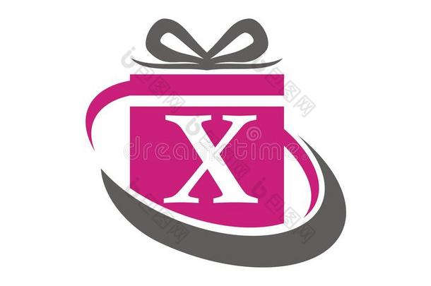 礼品盒丝带字母x