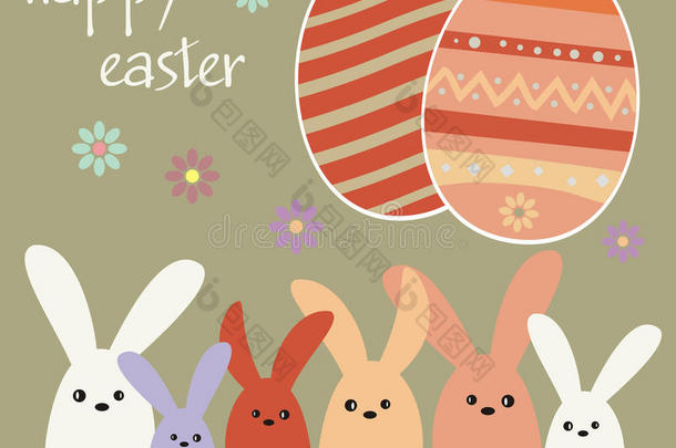 复活节假期-兔子和复活节鸡蛋