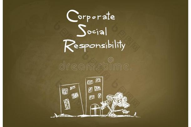 绿色黑板上的企业社会责任概念