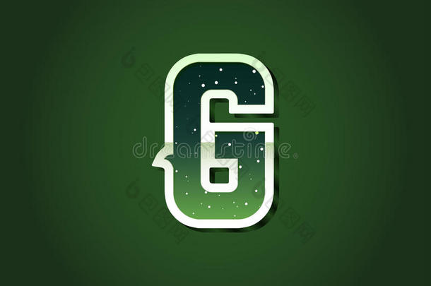 绿色80年代的复古科幻字体与明星内部的字母。 字母表