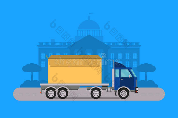 送货运输货物物流矢量图。