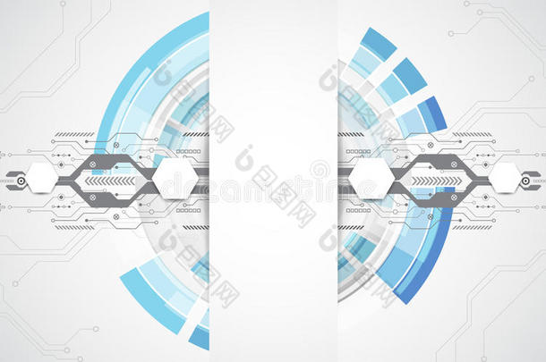 具有各种技术要素的抽象技术背景概念。 插<strong>图</strong>向量