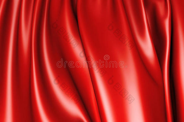 抽象的红色丝绸褶皱光泽的背景