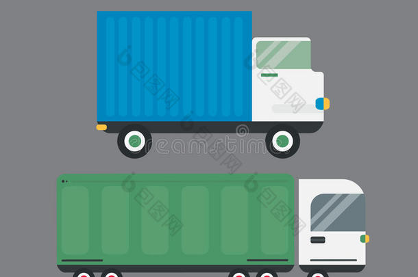 送货运输货物物流卡车矢量图。
