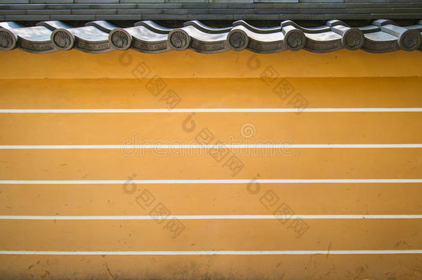 亚洲历史宫殿的黄褐色砖墙