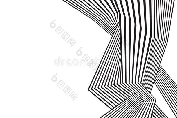 黑白暴波条纹光学抽象设计