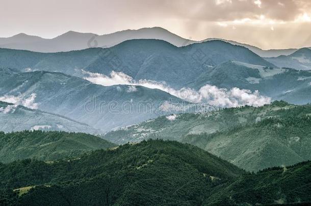 喀尔巴阡山脉景观，山脉景观，乌克兰。