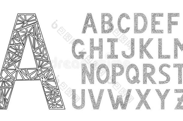 ABCs。 英语<strong>字母</strong>表。 现代设计字体。