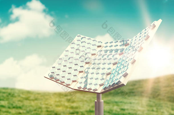 六角形太阳能设备三维复合图像