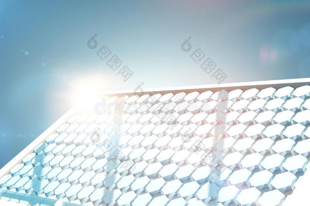 六边形玻璃太阳能电池板三维复合图像