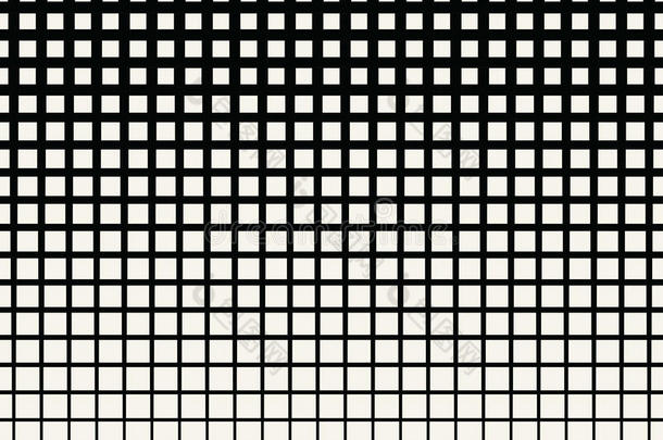 抽象几何黑白梯度方形半色调图案