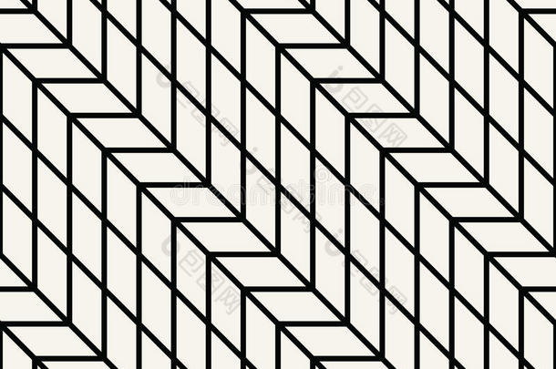 抽象几何网格黑白最小图形设计打印图案