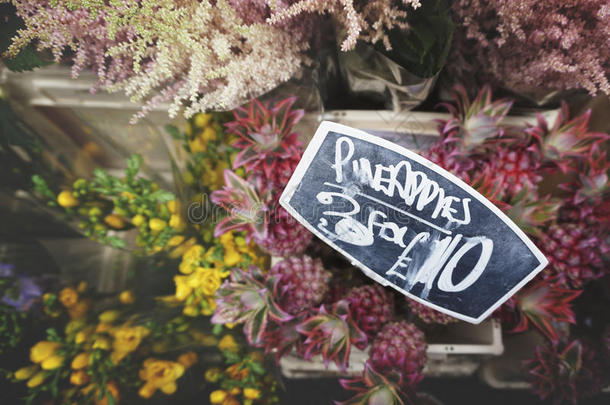 花店盛开花束植物市场概念