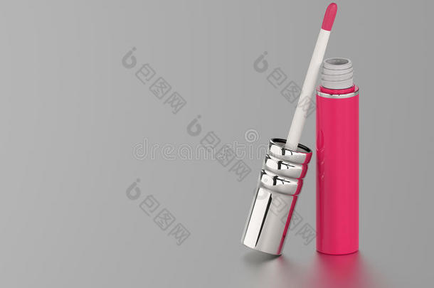 粉红唇彩3D插图