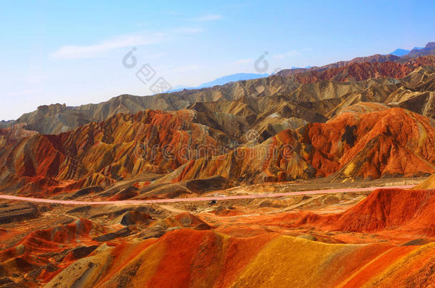 多彩丹霞地形，张掖，甘肃，中国