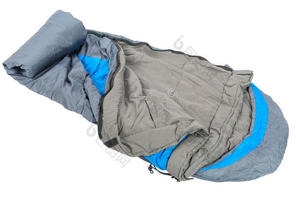 睡袋的特写对户外睡觉来说是非常温暖的