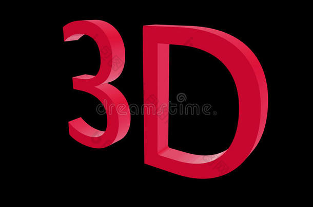 黑色背景上的3D渲染彩色3D字母。 三维插图。