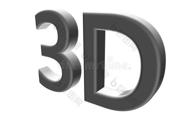 白色背景上的3D渲染彩色3D字母。 <strong>三</strong>维插<strong>图</strong>。