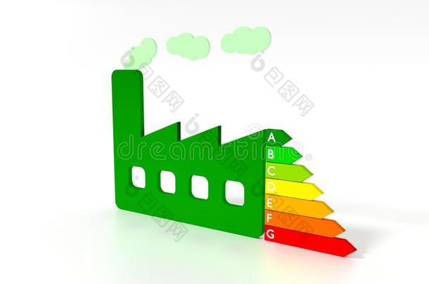 绿色工厂旁边的能源效率图