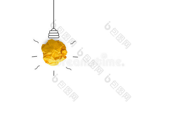 创意理念，概念理念和创新与纸灯泡