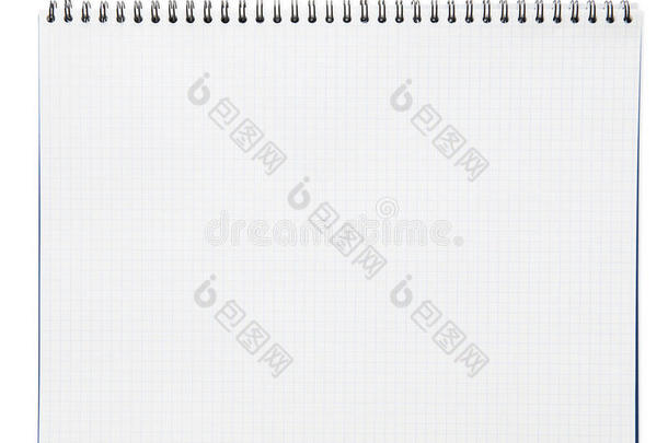白色背景上隔离的空白螺旋记事本或笔记本